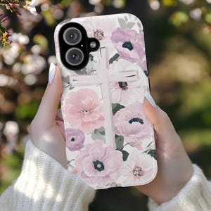 Christian Floral Cross iPhone Case MagSafe Compatible | Jesus Phone Case Gift | Faith iPhone Cover for Her | Religious Phone Gift