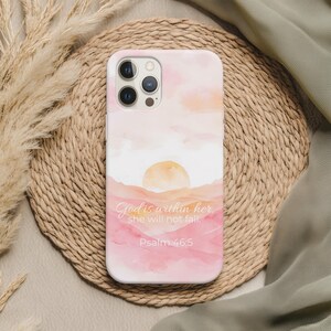 Christian Phone Case with Psalm 46:5 – Bible Verse iPhone 16 Case | Religious Gift, Bible Verse Case, Aesthetic Christian iPhone Case