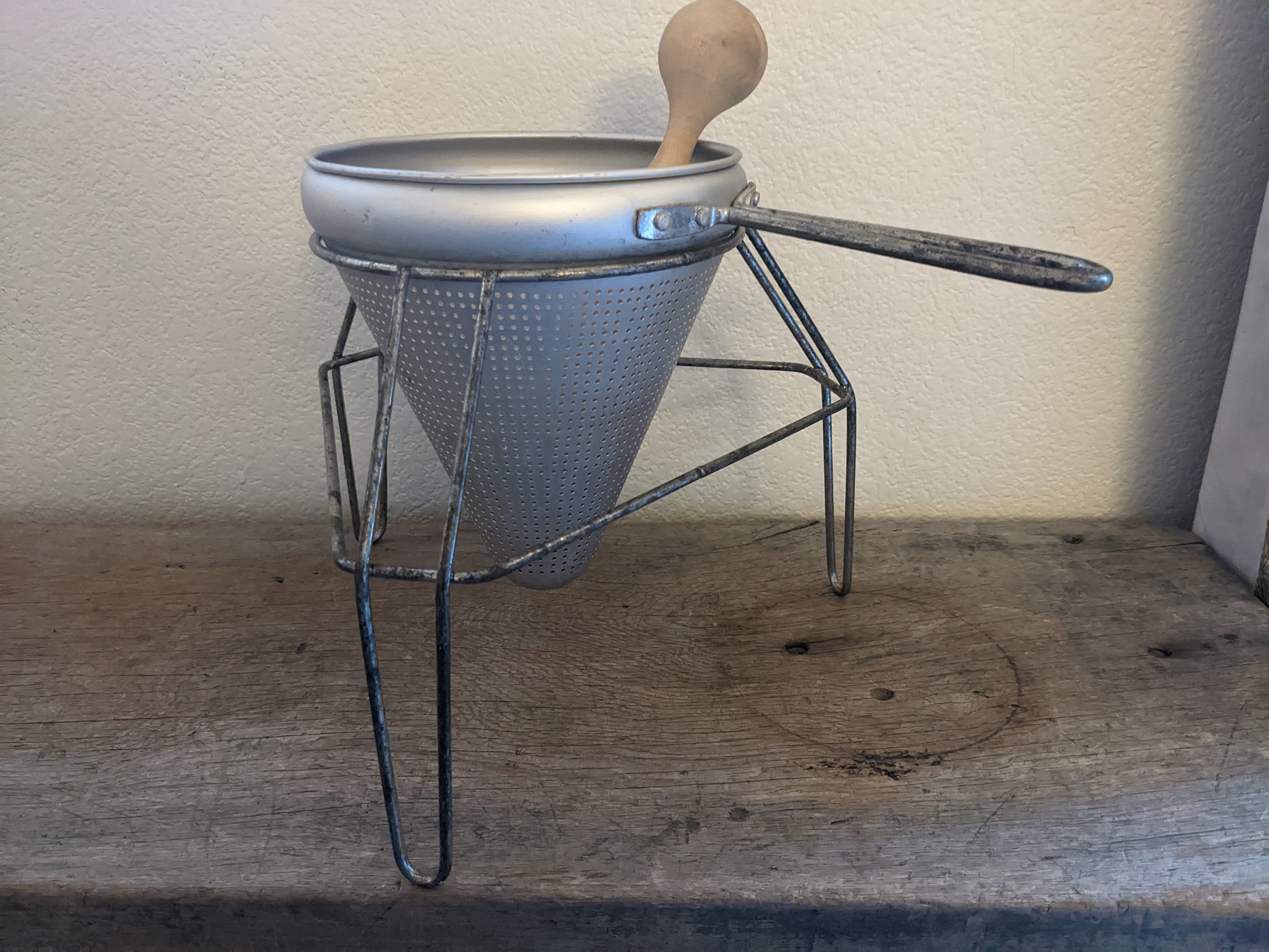 Antique Aluminum Food Strainer Mill Applesauce Strainer Sieve Etsy