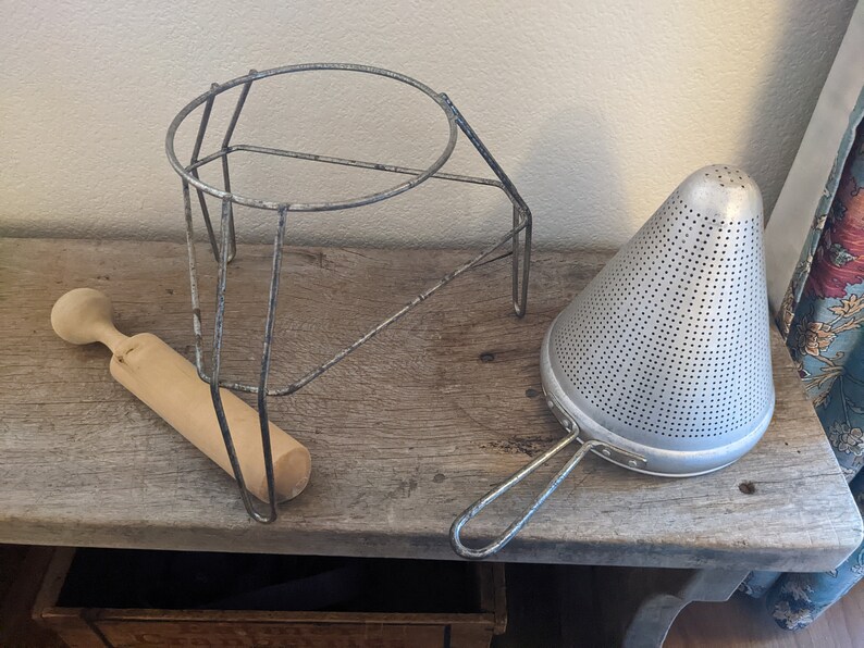 Antique Aluminum Food Strainer Mill Applesauce Strainer Sieve Etsy