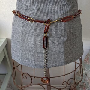 Ceinture vintage en métal et celluloïd
