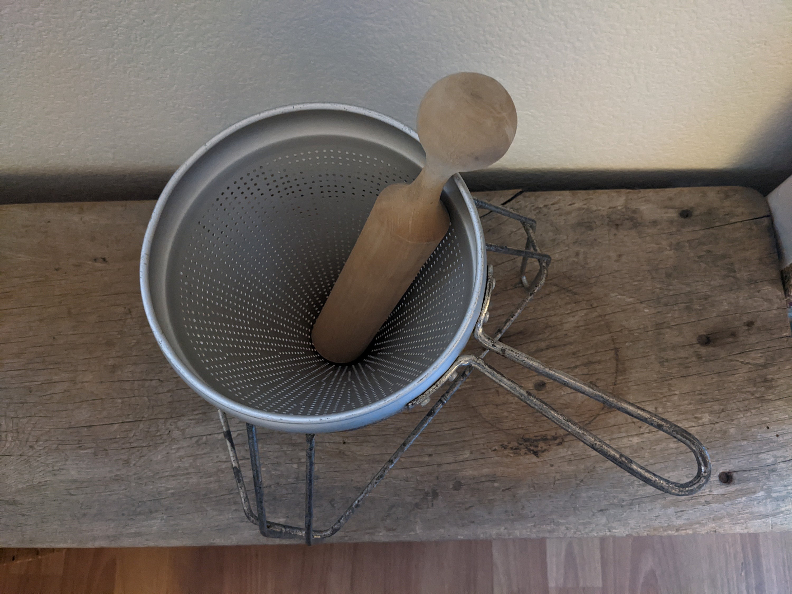 Antique Aluminum Food Strainer Mill Applesauce Strainer Sieve Etsy