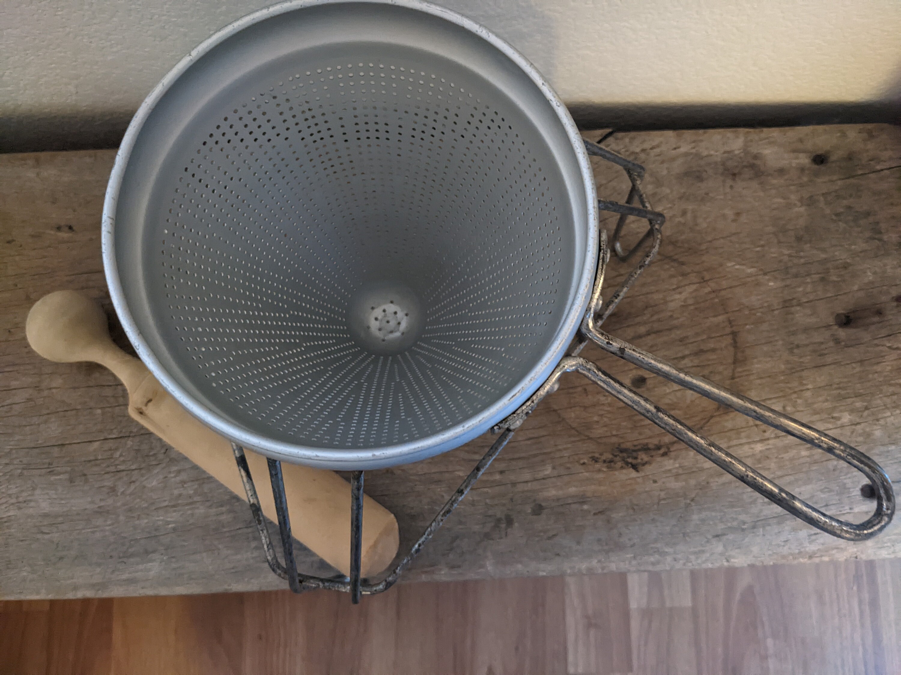 Antique Aluminum Food Strainer Mill Applesauce Strainer Sieve Etsy