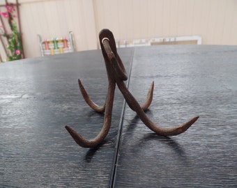 Antique Hand Forged Grappling Hook 4 Prongs