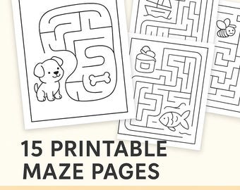 Printable Maze Activity Book for Kids: Fun Logic Puzzles (PDF Download)