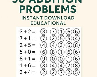 Foglio di lavoro sui problemi di addizione: attività di matematica per bambini (download PDF)