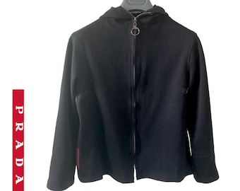 Vintage PRADA Sport Nylon Hood Zipped Sweat - M - Etsy