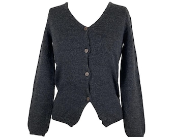 miu miu 90s y2k dark gray/black wool cardigan