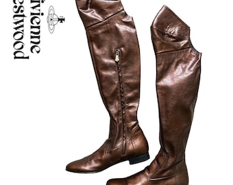 vivienne westwood f/w 2010 metallic brown medieval armor boots size 39