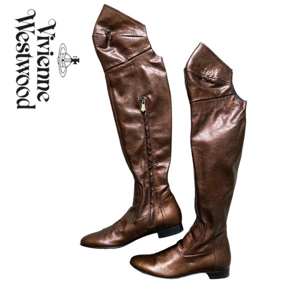 Vivienne Westwood ロングブーツ Vivienne Westwood F/w 2010 Metallic Brown Medieval Armor