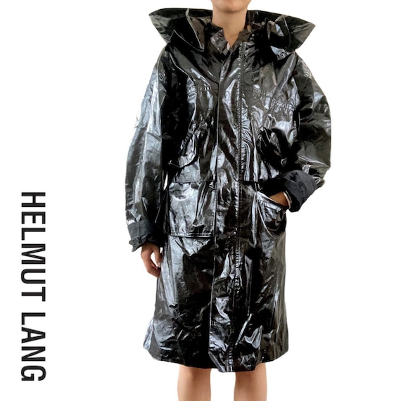 helmut lang trash bag vinyl huge detachable hood … - image 1