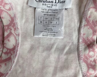 Christian Dior タンクトップ トロッター ガリアーノ ピンク Christian Dior Vintage Trotter Logo Sleeveless Tank Top Pink x