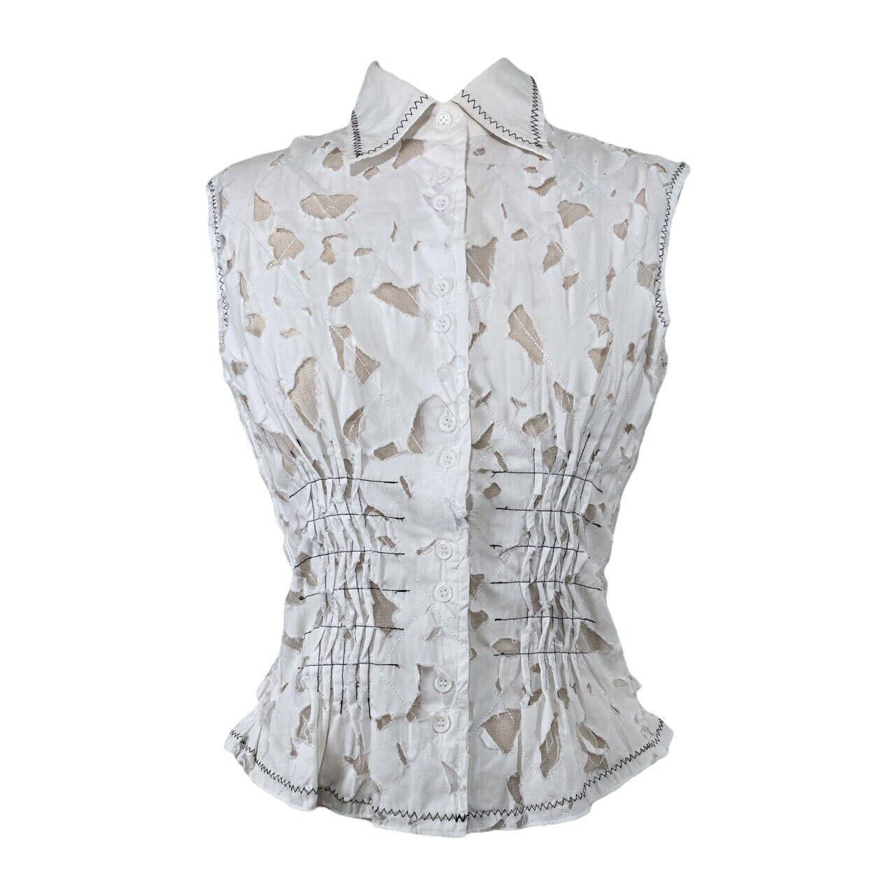 YOSHIKI HISHINUMA Made in Japan White Shrink Pleated 6