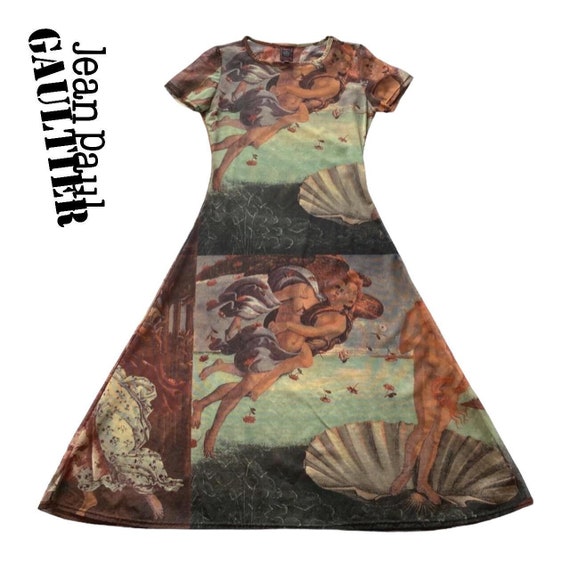 Jean Paul Gaultier Classique S/S1995 Botticelli's birth of Venus Mesh  Midi Dress Size XS/S - Etsy