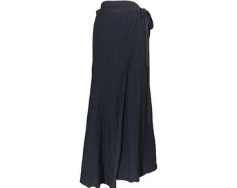 sarah pacini y2k black long maxi knit wrap around skirt
