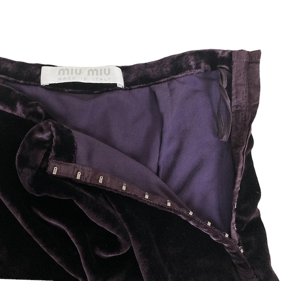 miu miu F/W1997 deep purple velvet skater mini sk… - image 2