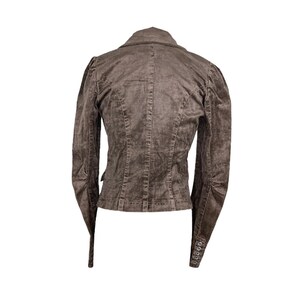 PLEIN SUD JEANS 2000s BROWN DISTRESSED LEATHER HOOKED JACKET main image 0