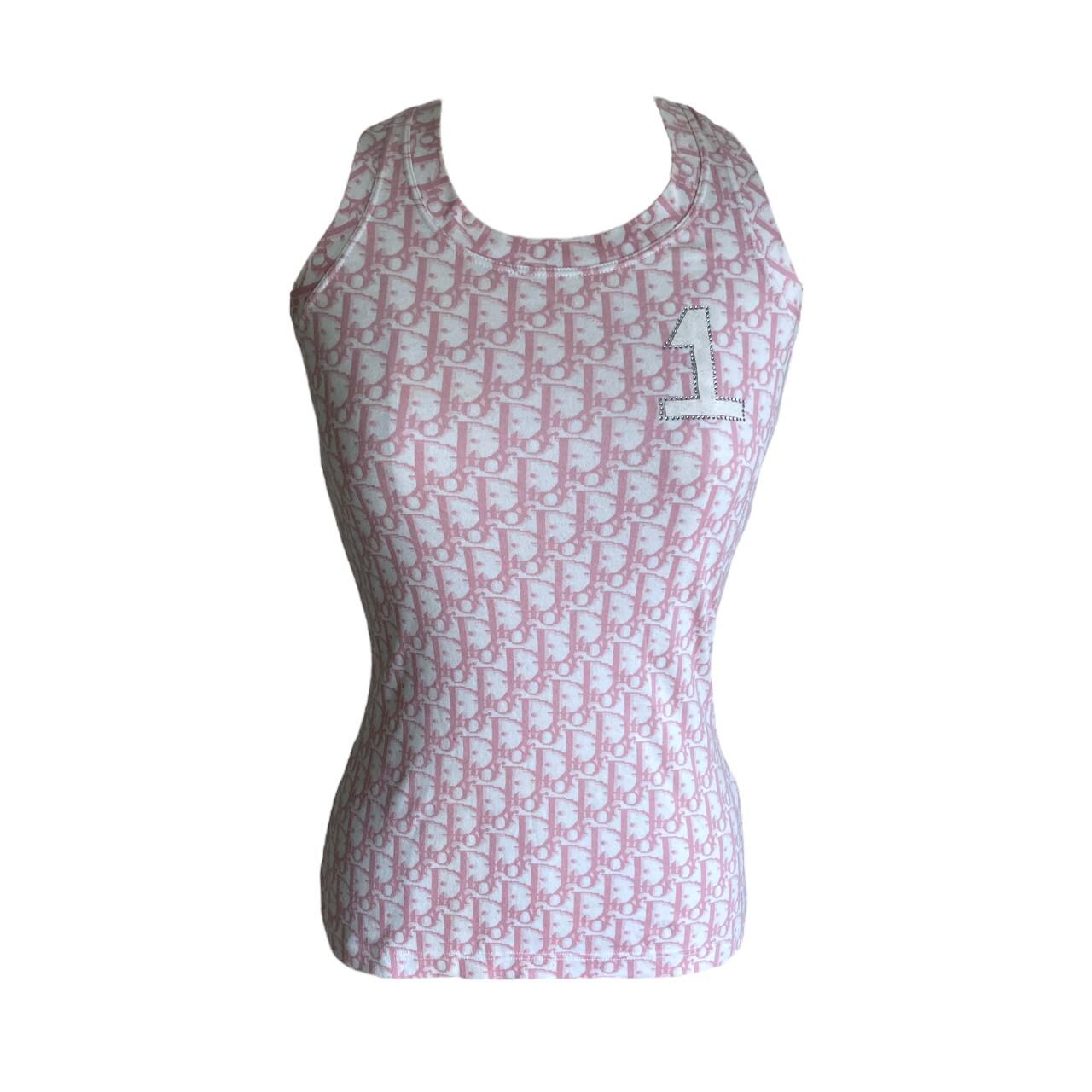ヴィンテージ クリスチャン ディオール トップ　ピンク　ジョン・ガリアーノ Christian Dior S/S2004 John Galliano Pink Trotter Logo Monogram