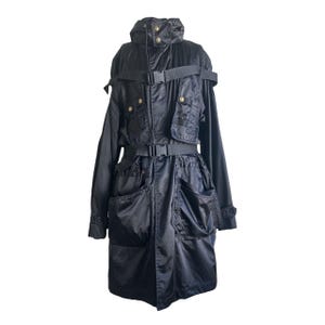vtg jean paul gaultier F/W2003 unisex black bondage parachute jacket trench coat