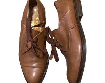 light brown lace up oxfords brogues preppy shoes size 36.5 / 6.5