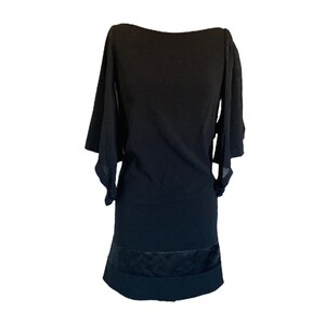 just cavalli roberto cavalli 00s y2k black chiffon drape dress w/sexy open back