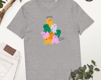Cat Club - Amantes de los gatos - Camiseta unisex de algodón orgánico