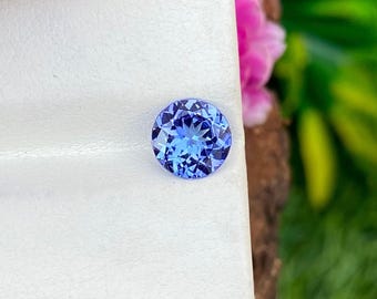 Natural Tanzanite Round Brilliant Violet-Blue Tanzanite – Sparkling Natural Loose Gemstone for Fine Jewelry, December Birthstone