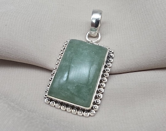 Grüne Aventurin Anhänger 925 Sterling Silber kann Birthstone Halskette Healing Herz Chakra Schmuck