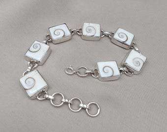 Shiva Eye 925 sterlingzilveren armband: spirituele schelpsieraden