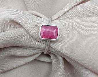 Ruby Ring: Dainty 925 Sterling Silver Jewelry Handmade Boho Ring July Birthstone Gifts