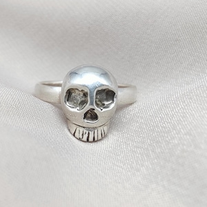 Sterling Silver Skull Ring: Handmade Gothic Punk Jewelry