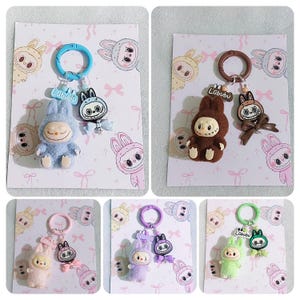 Mini Labubu Phone Accessory | Mini Labubu Plush Doll Alloy Bag Charm | Mini Labubu Plush Doll Collection | Labubu cute mini doll
