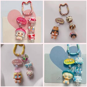 Genuine Popmart Pop bean mini key holder  | Pop bean mini cake bead Phone Charm | Crybaby bag charm | Pop mart charm