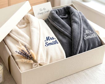 Personalized Robes For Couples, Custom Embroidered Future Mrs Robe, Robe Gift For Bride And Groom, Honeymoon Bath Robe, Wedding Couple Robes