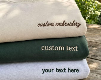 Custom Embroidered Sweatshirt - Personalized Your Text Sweatshirts - Trending Embroidery - Engagement Party Hoodies - Birthday Couple Gift
