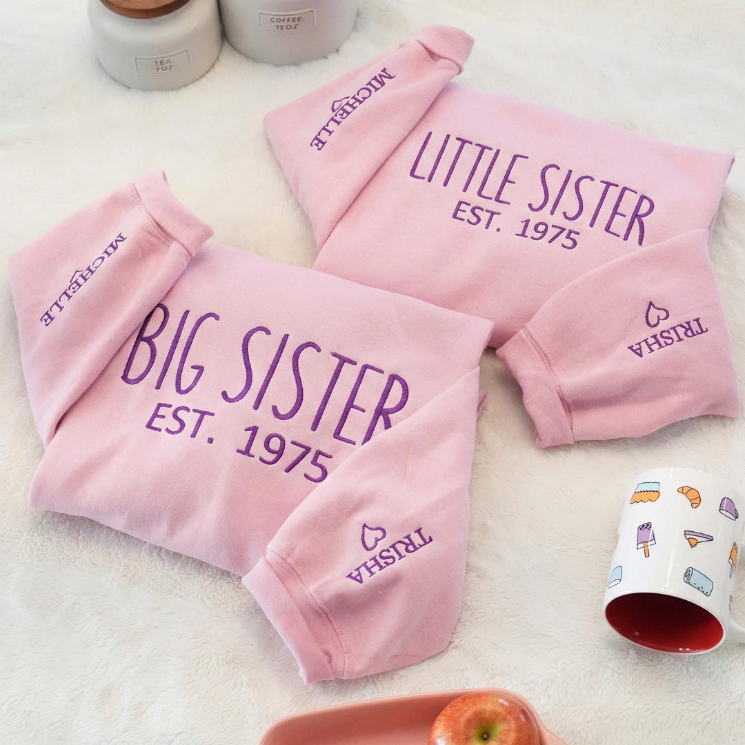 Embroidered Big Sister Little Sister Sweatshirts - Matching Sister ...