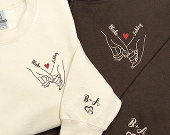 Embroidered Pinky Promise Matching Couple Hoodies – Valentine's Gift