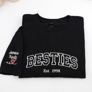 Embroidered Bestie T-shirt - Best Friend Shirts - Personalized Best Friend Gifts - Birthday Gift For Best Friend - Bestie Gift