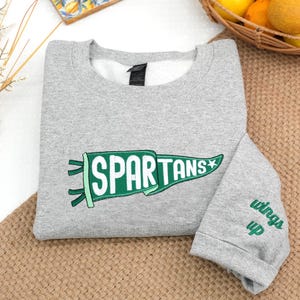 Embroidered Pennant Sweatshirt: Custom Team Name, Game Day Apparel