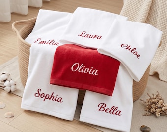 Personalized Beach Towels With Names - Embroidered Bachelorette Party Towels - Monogramed Beach Towel For Girls - Bridesmaid Gift
