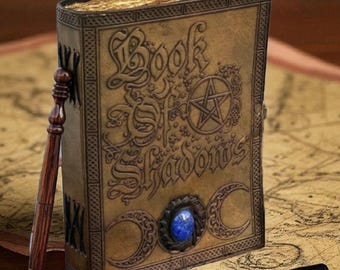 Book of Shadows Journal, Handmade Leather Witch Spell Book, Wiccan Grimoire, Gothic Diary, Pagan Writing Notebook