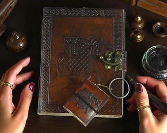Elephant Embossed Leather Journal – Handmade Vintage Refillable Diary | JILANIHANDCRAFT