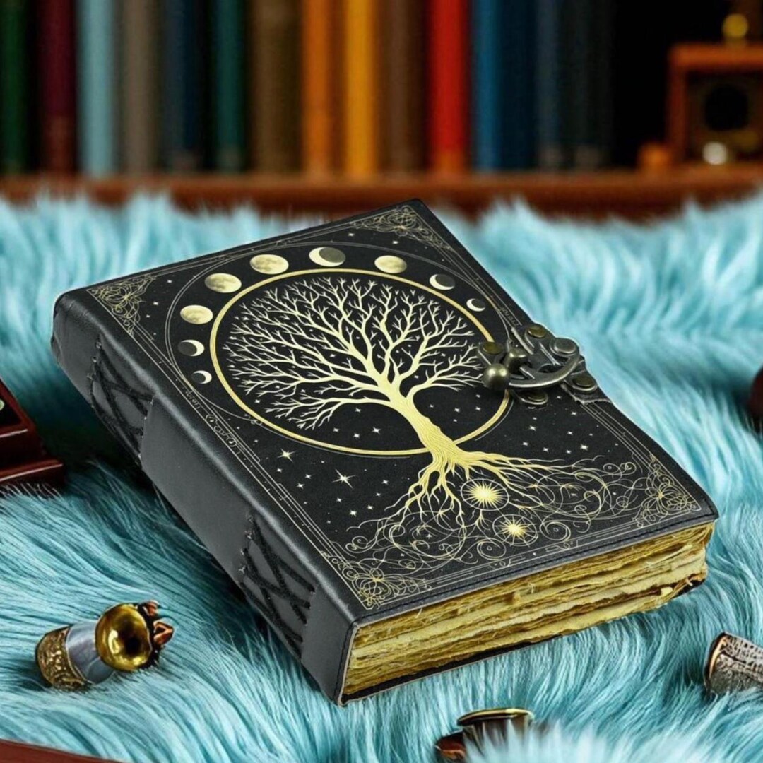 Tree of Life Leather Grimoire: Blank Book of Shadows Journal - Etsy