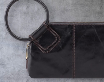 Zobelleder Wristlet Clutch - Echtleder Geldbörse, Minimalistische Abendtasche