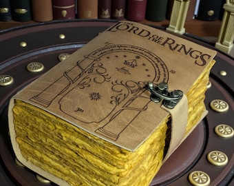 Personalized Leather Journal, Doors of Durin Embossed Spell Book