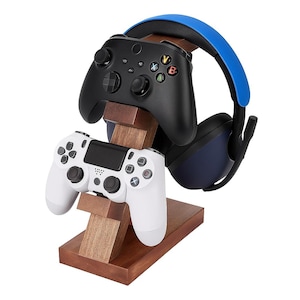 Handmade Solid Wood Headphone Stand & Controller Holder