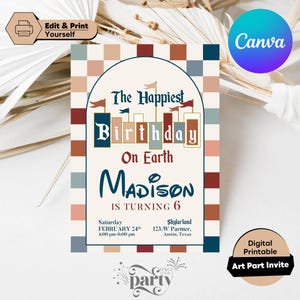 Minnie Mickey Castle Birthday Invitation, Minnie and Her Friends Party , Editable & Printable Template, Customizable in Canva, Kids Invite