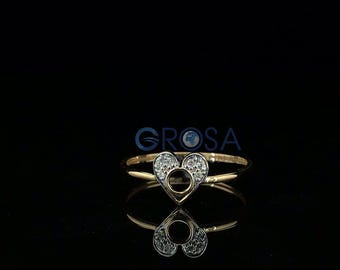 Anillo de oro con corazón de Mickey y detalles de diamantes, inspirado en Disney, joyería minimalista, delicado regalo de aniversario para ella, oferta de San Valentín.