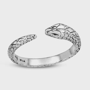 Adjustable Sterling Silver Snake Ring – Symbol of Power & Protection
