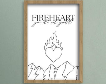 Fireheart Print - Throne of Glass Romantasy Digital Download
